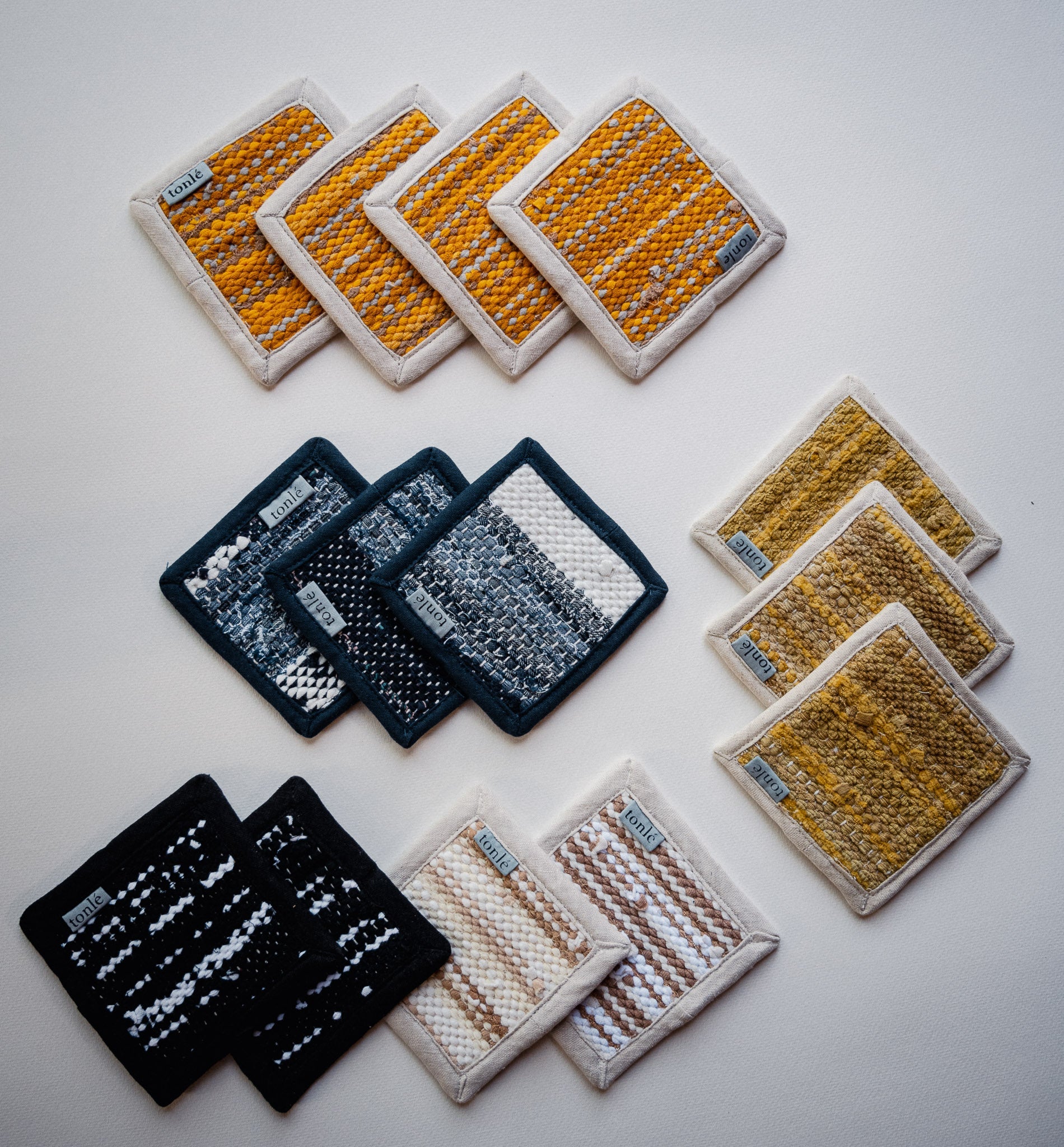 pailin handwoven coasters - small stripes - set of 4