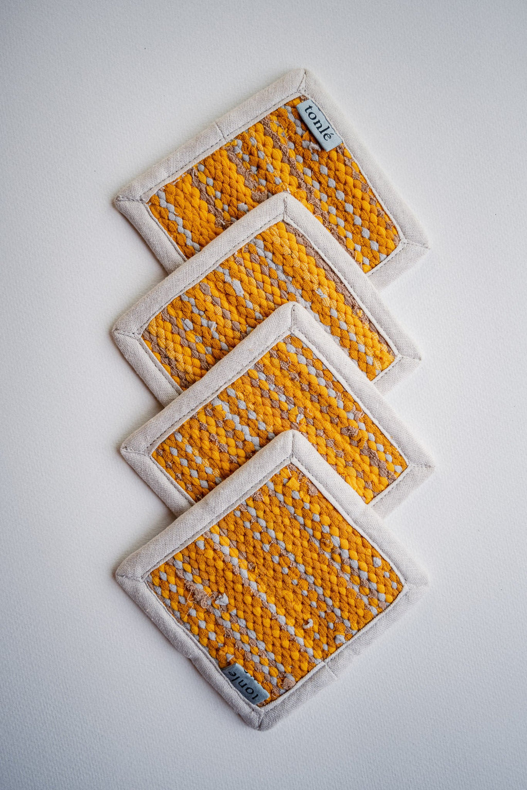 pailin handwoven coasters - small stripes - set of 4