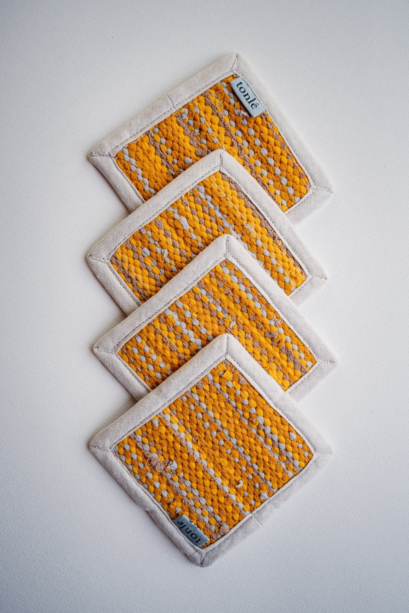 pailin handwoven coasters - small stripes - set of 4