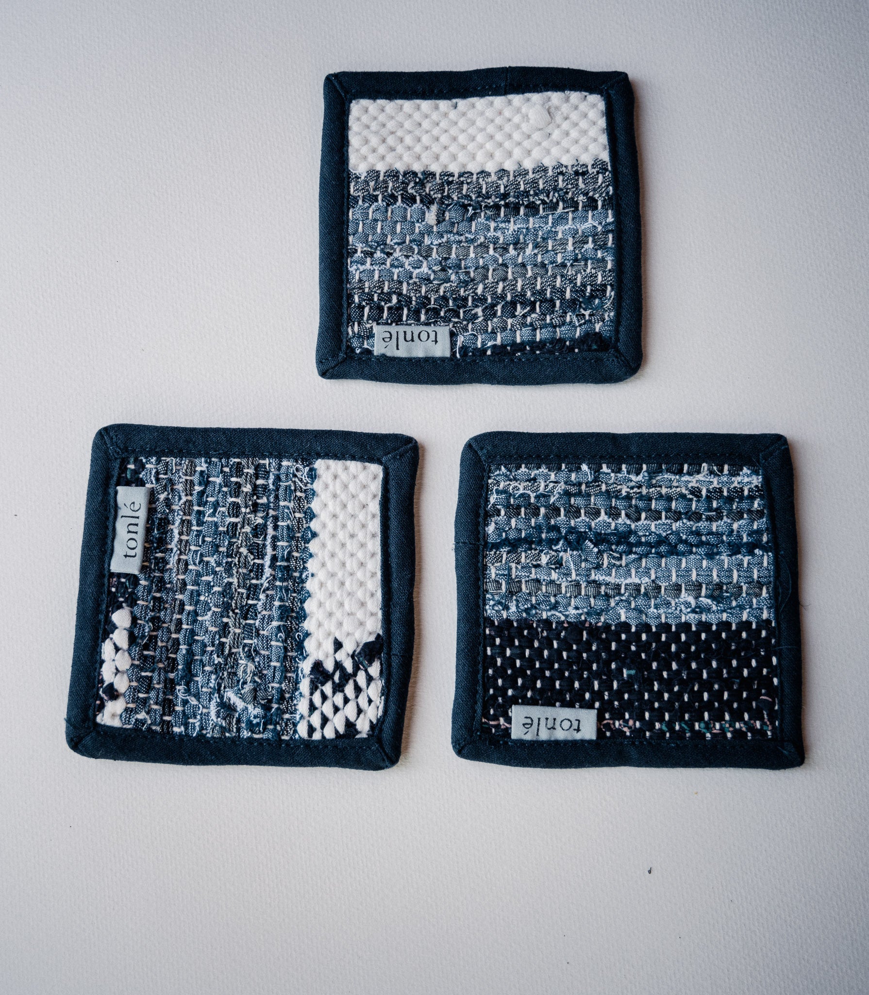 pailin handwoven coasters - blended stripes - set of 4