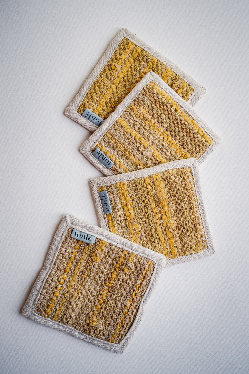 pailin handwoven coasters - small stripes - set of 4