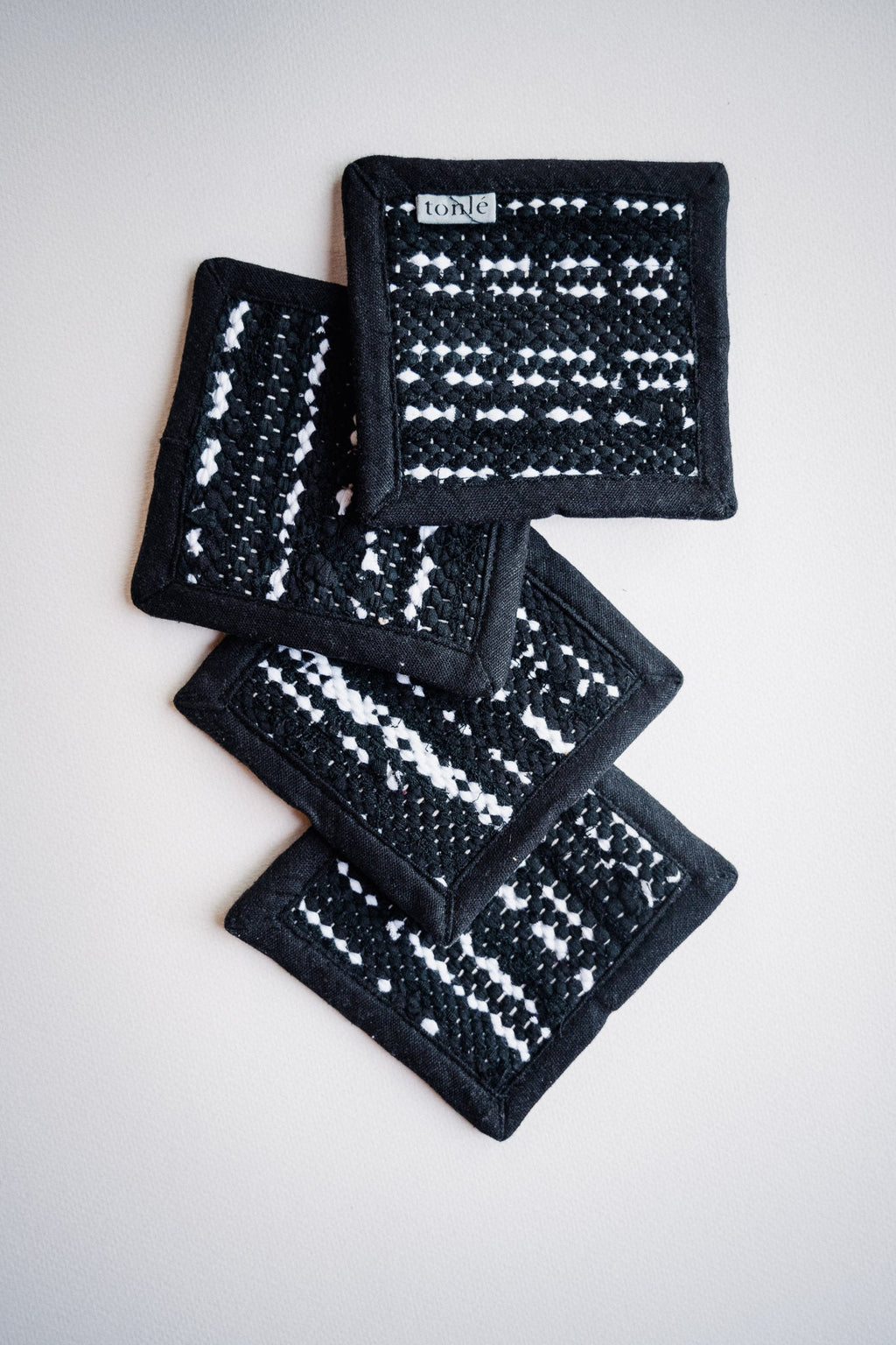 pailin handwoven coasters - small stripes - set of 4