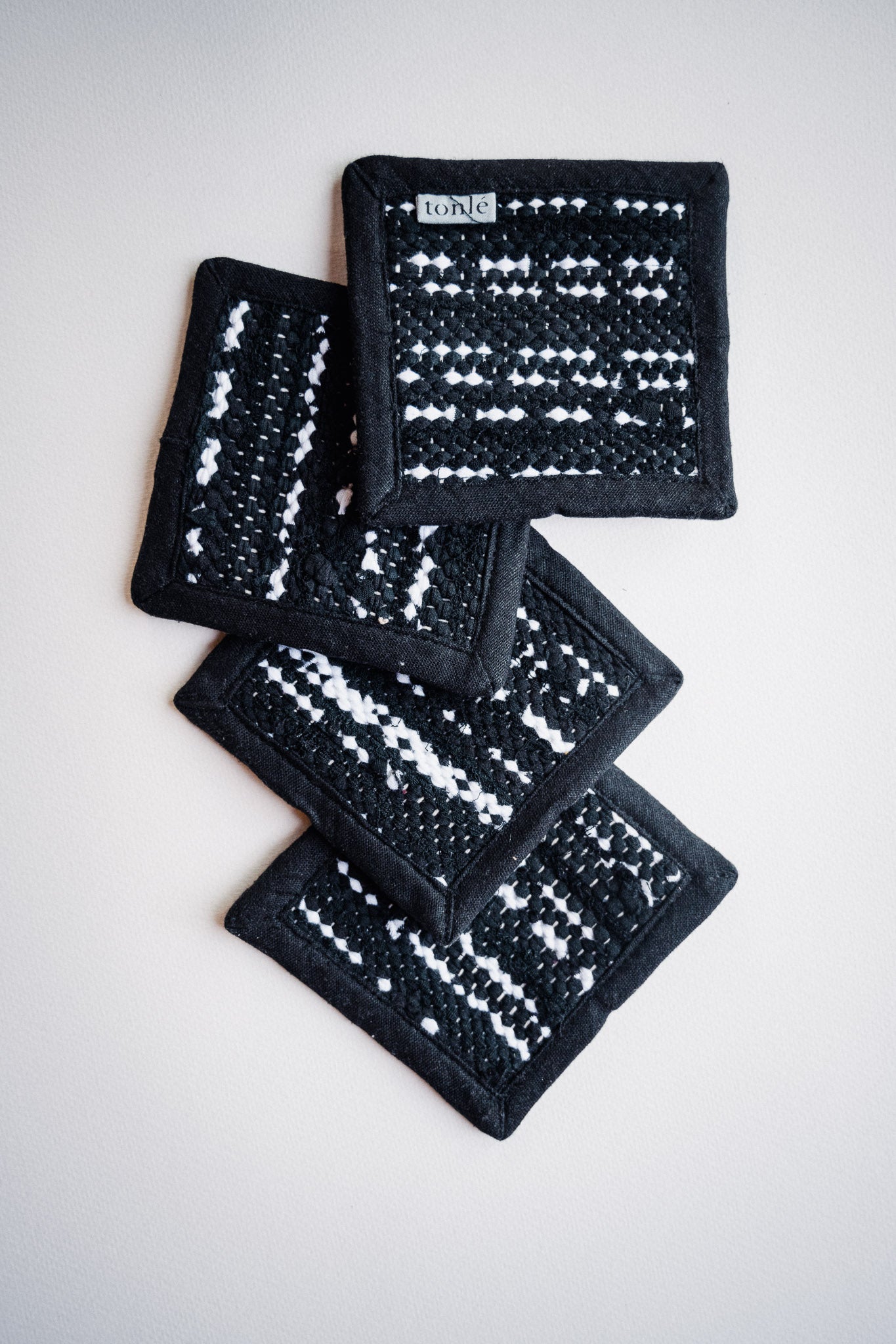 pailin handwoven coasters - small stripes - set of 4