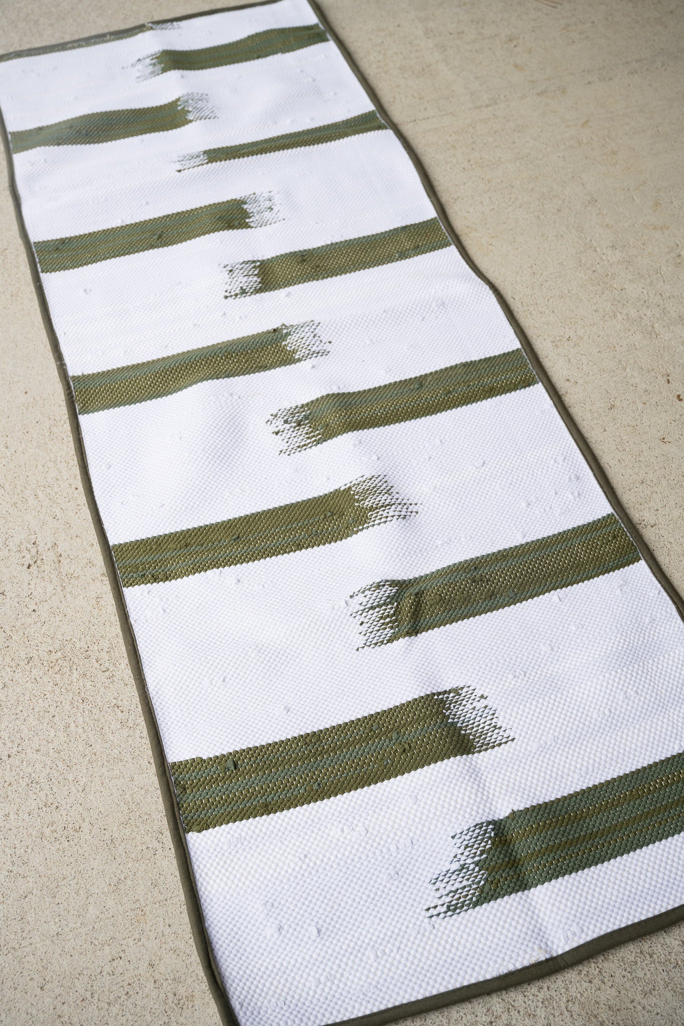 piseth handwoven rug - green tones