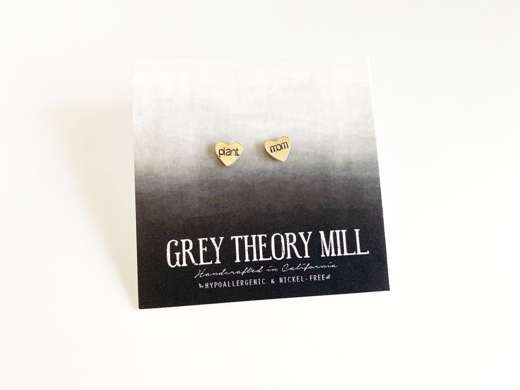 Plant Mom Earrings, Hearts