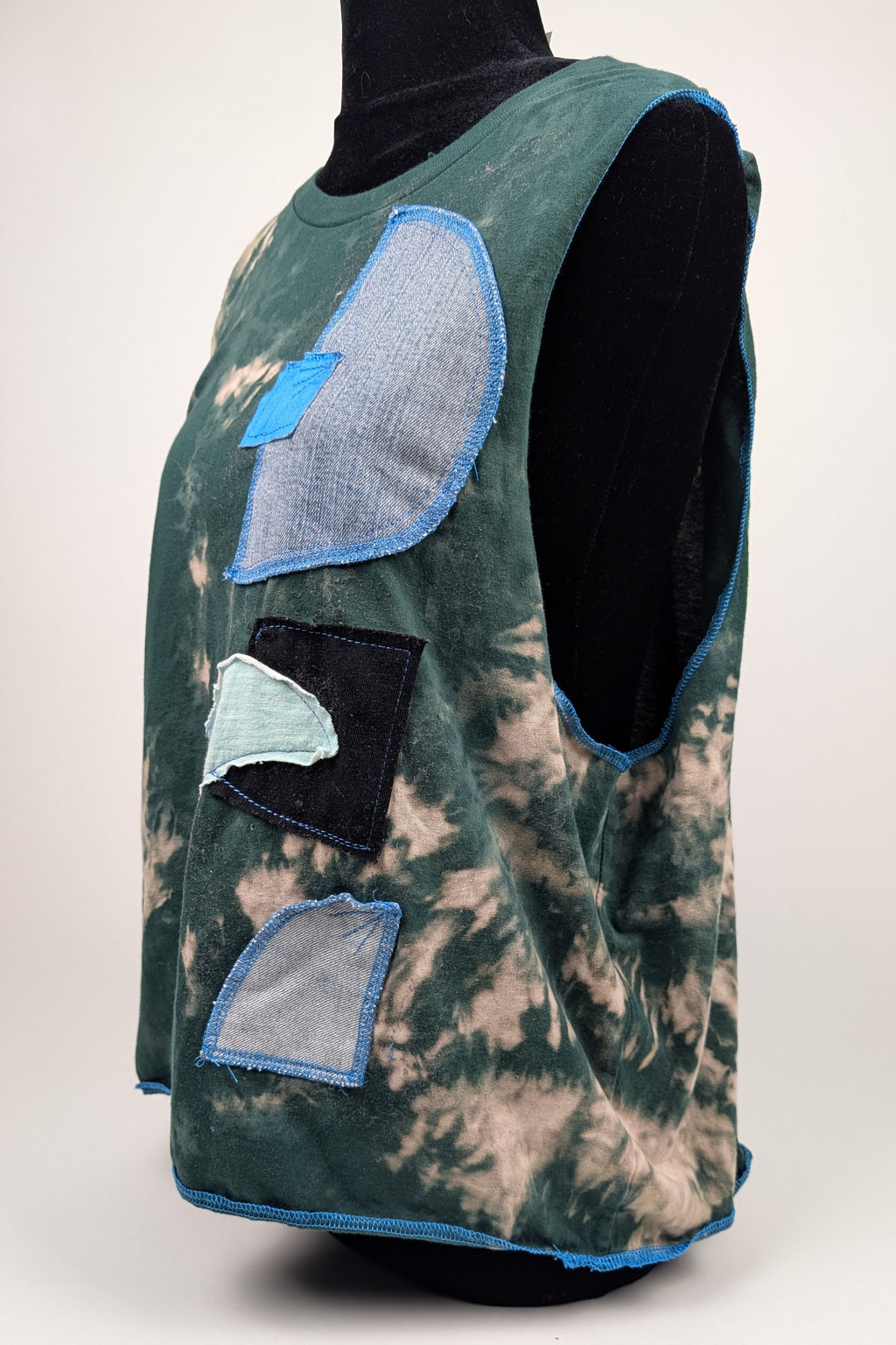 Green Patchwork Constance Wilde Upcycled Tank Top