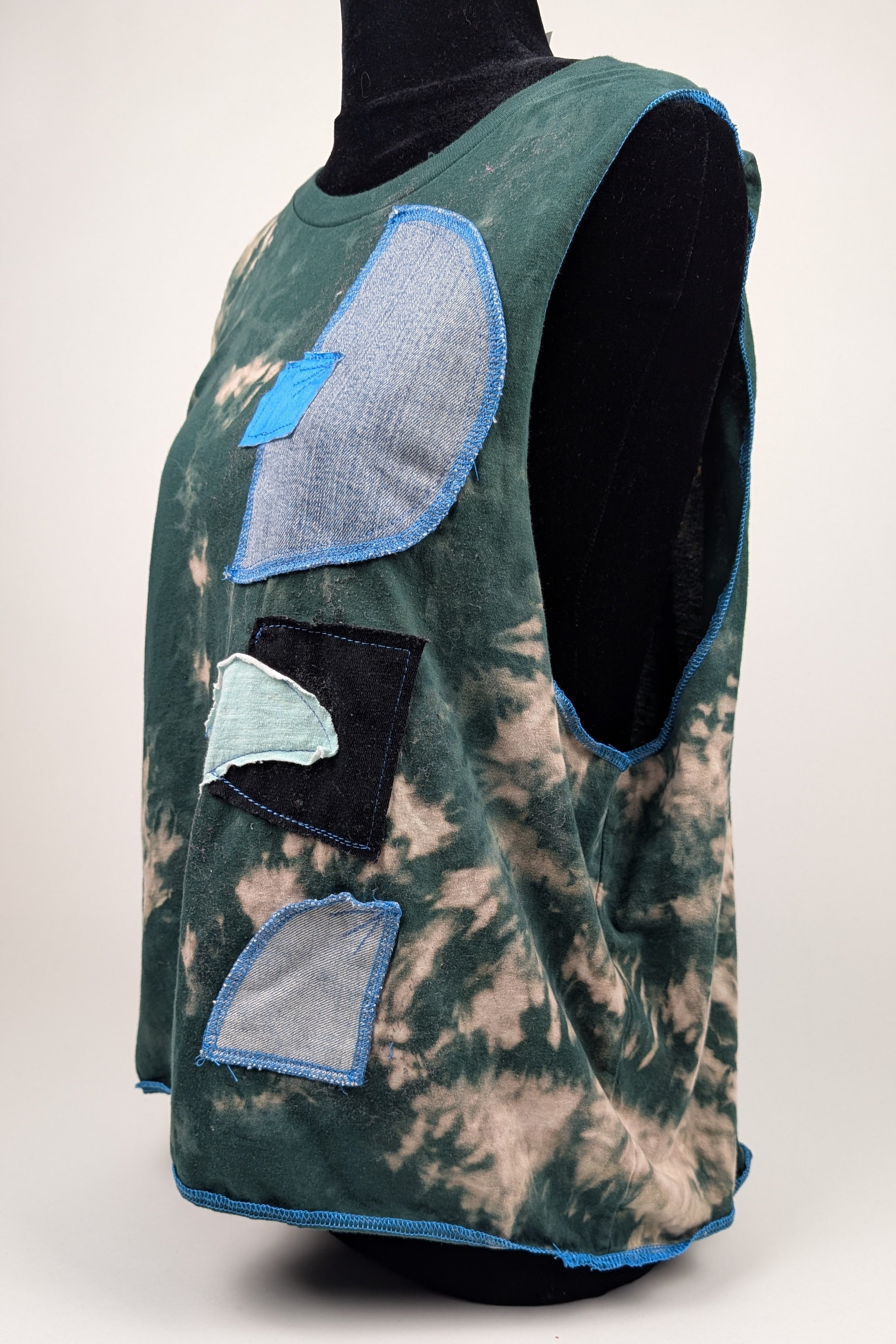 Green Patchwork Constance Wilde Upcycled Tank Top