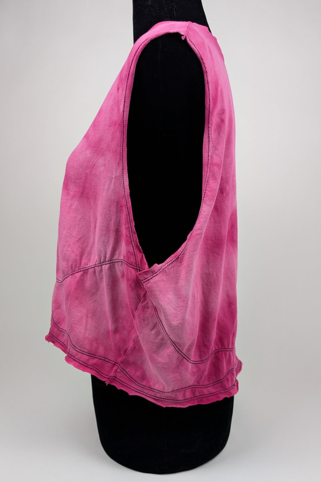 Stonewashed Pink Cropped Constance Wilde Upcycled Sleeveless Top