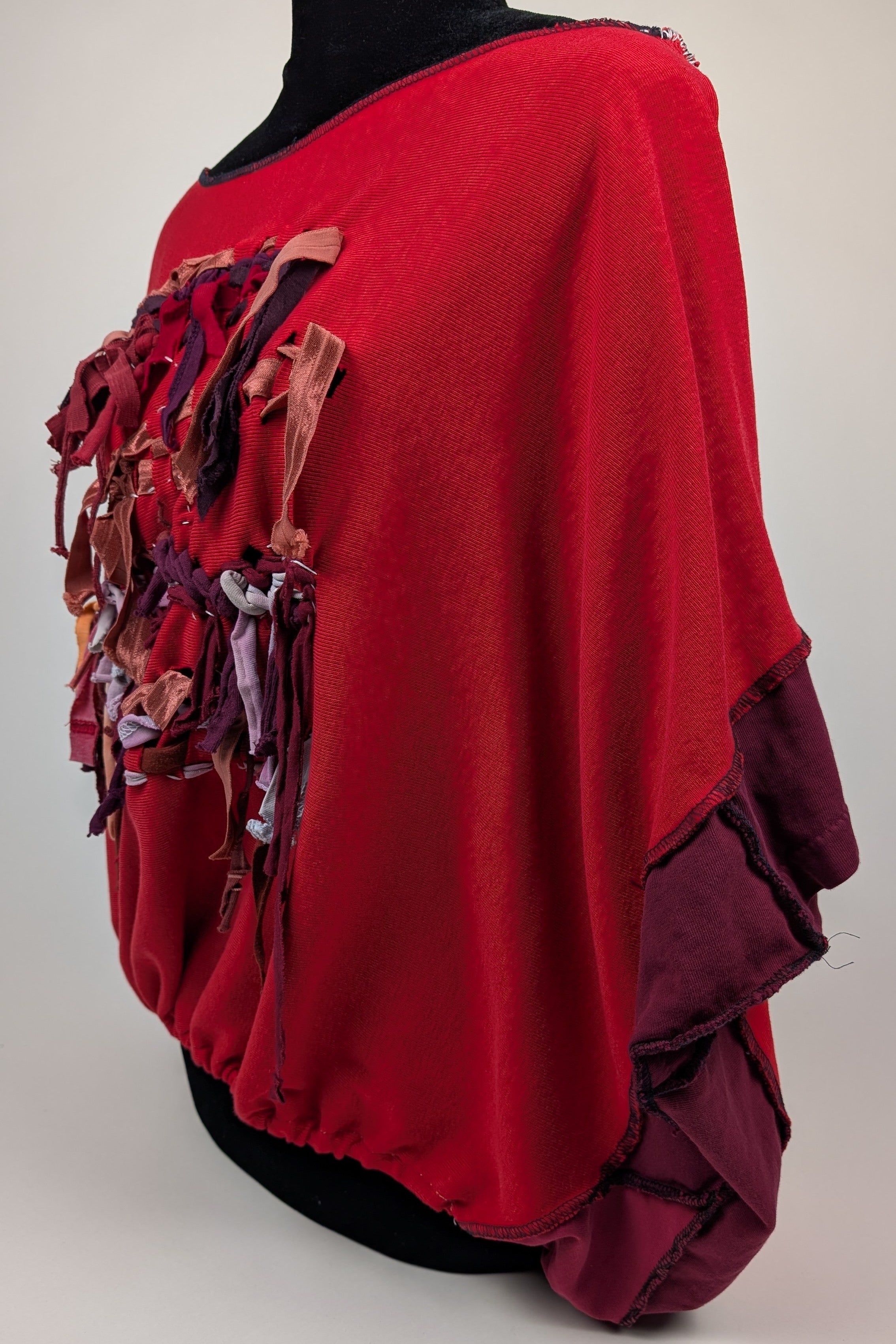 Red Woven Constance Wilde Upcycled Cropped Top