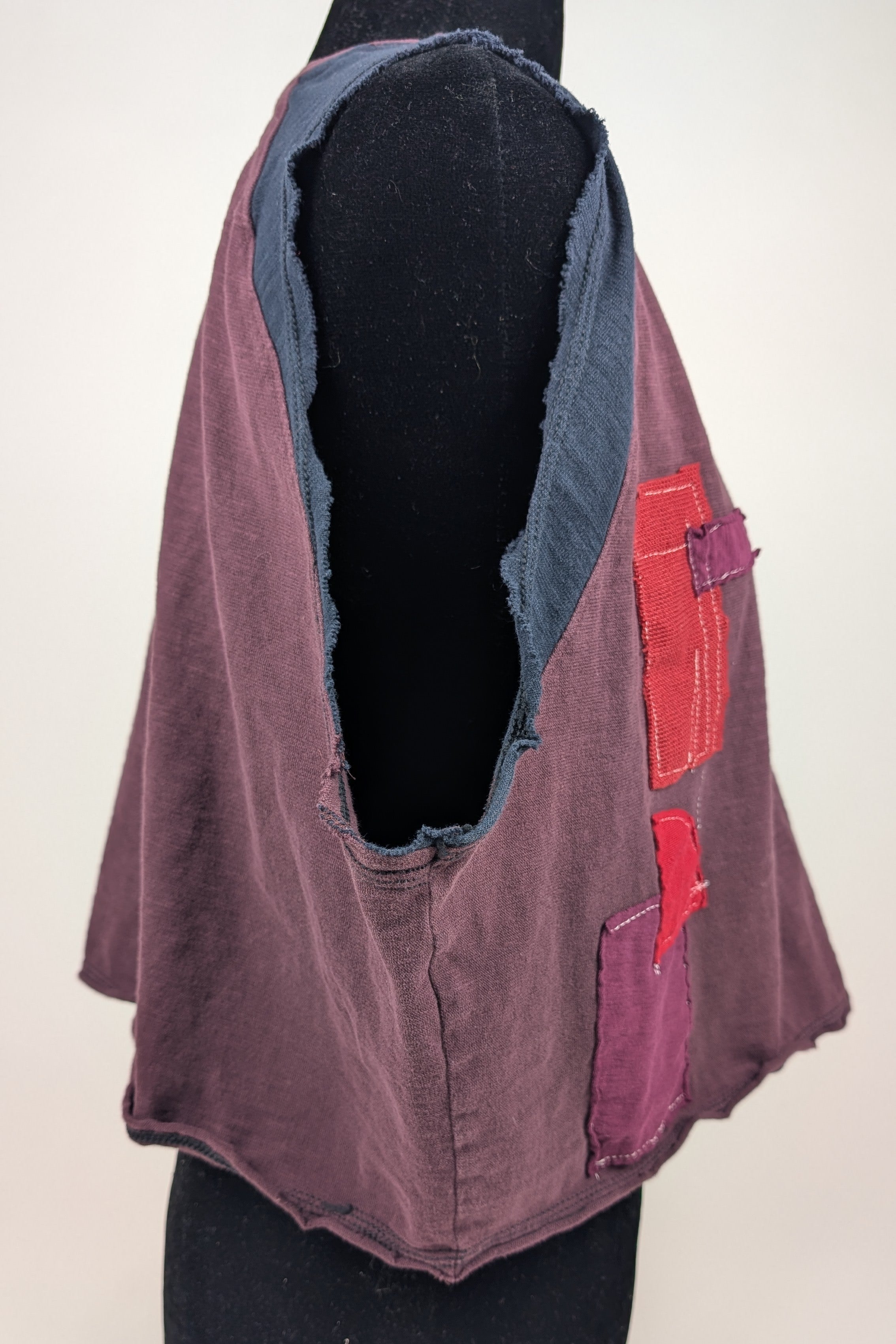 Maroon Navy Constance Wilde Upcycled Sleeveless Top