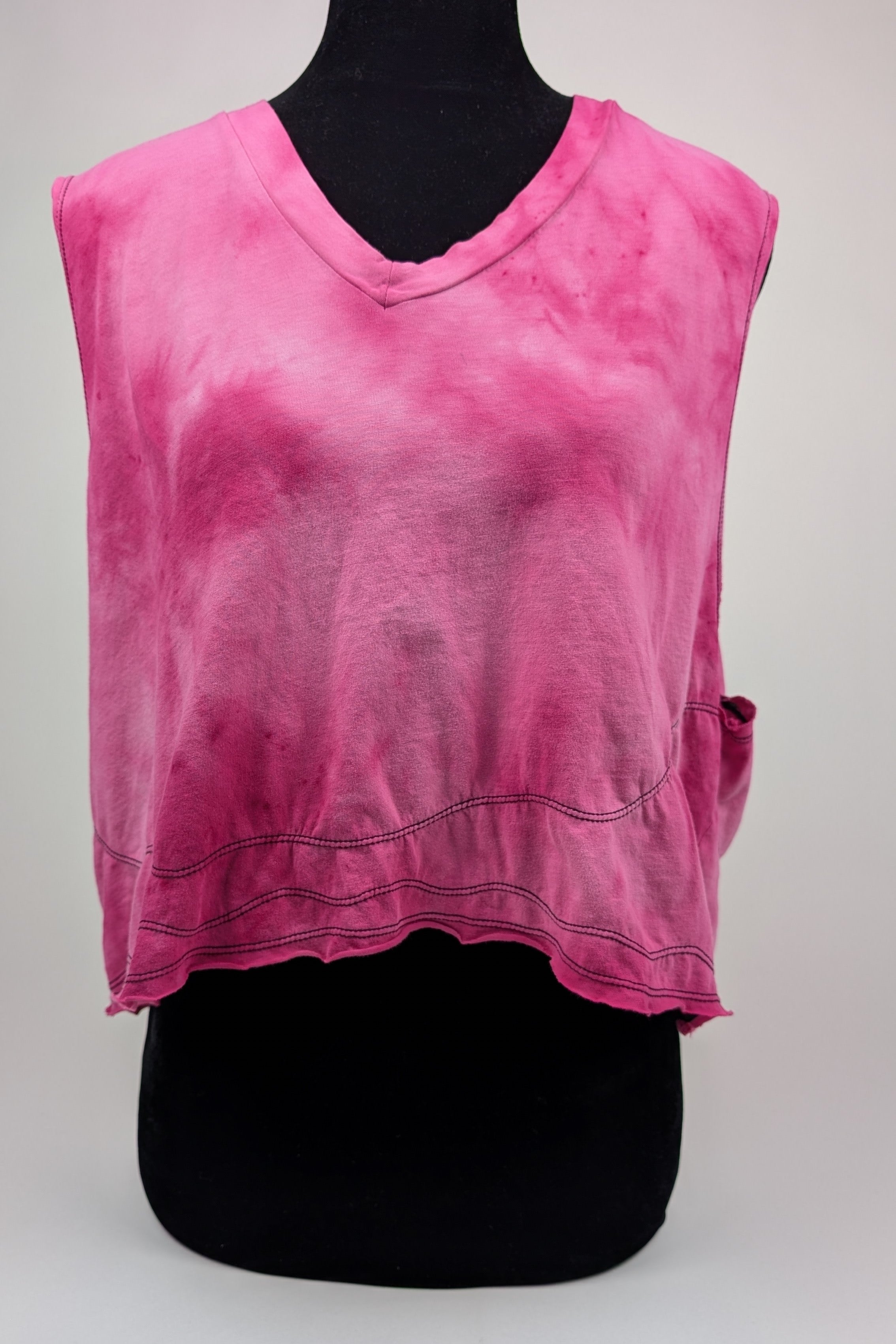 Stonewashed Pink Cropped Constance Wilde Upcycled Sleeveless Top