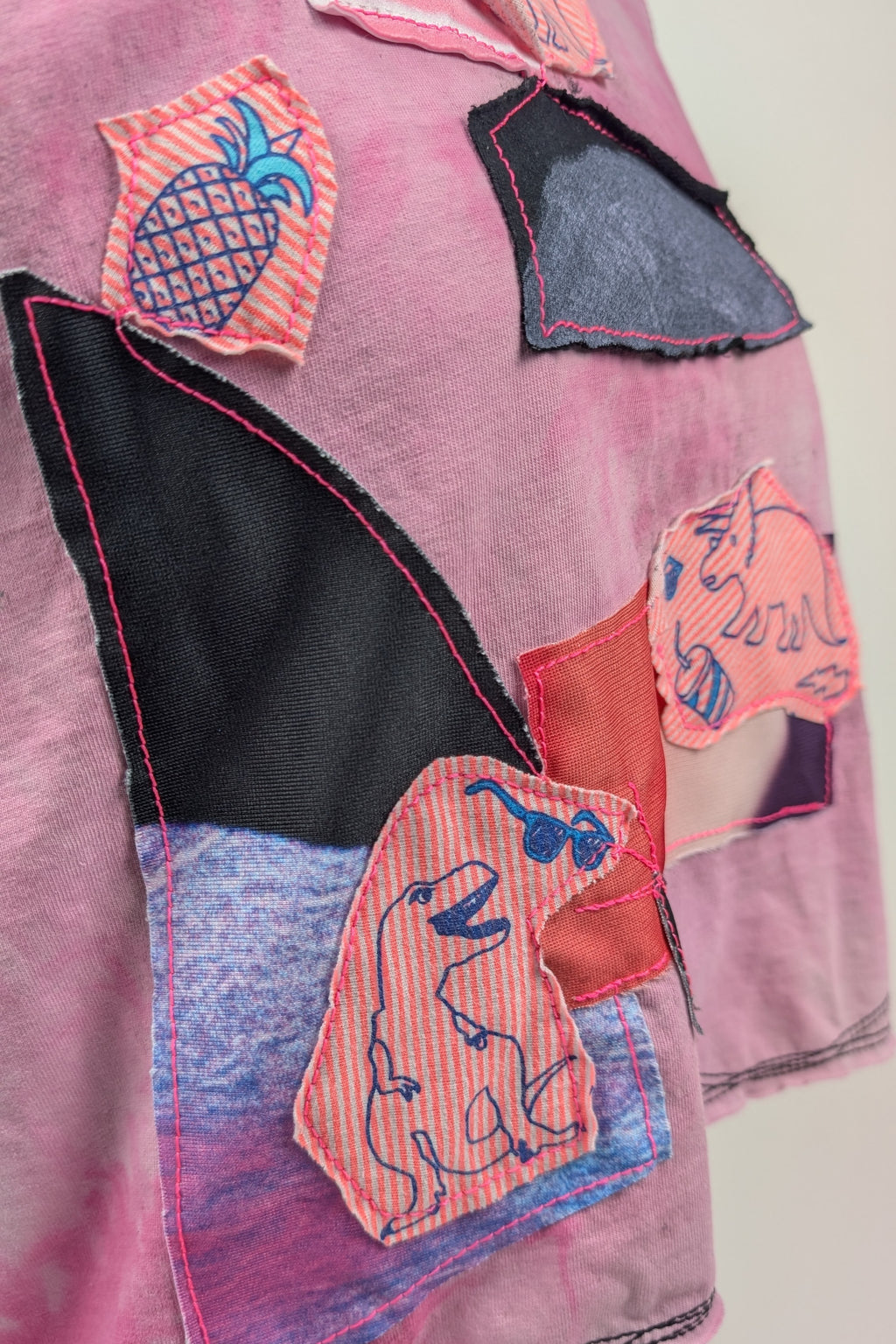 Purple Patchwork Cropped Constance Wilde Upcycled Sleeveless Top