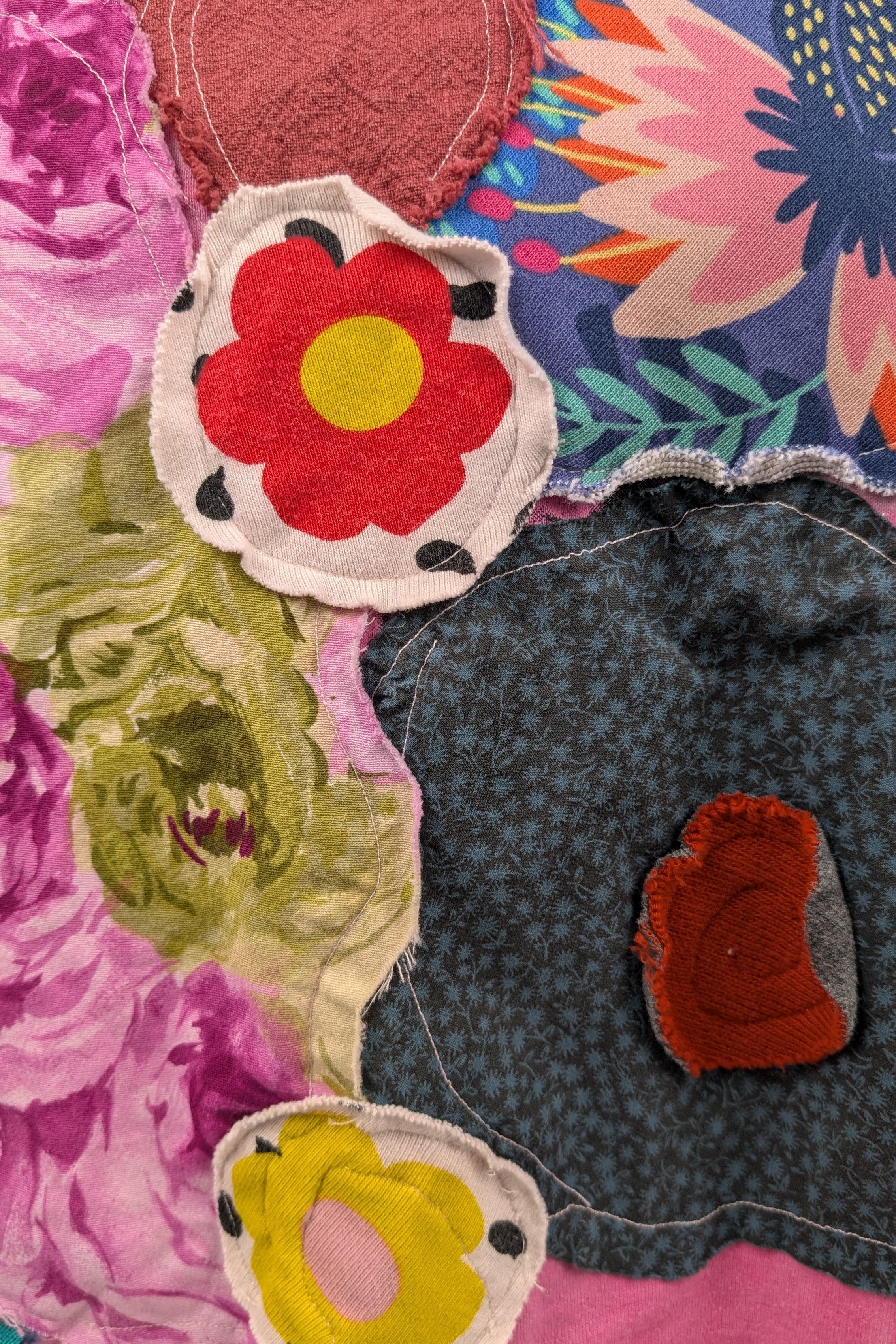 Pink Patchwork Constance Wilde Upcycled Short Sleeve Top