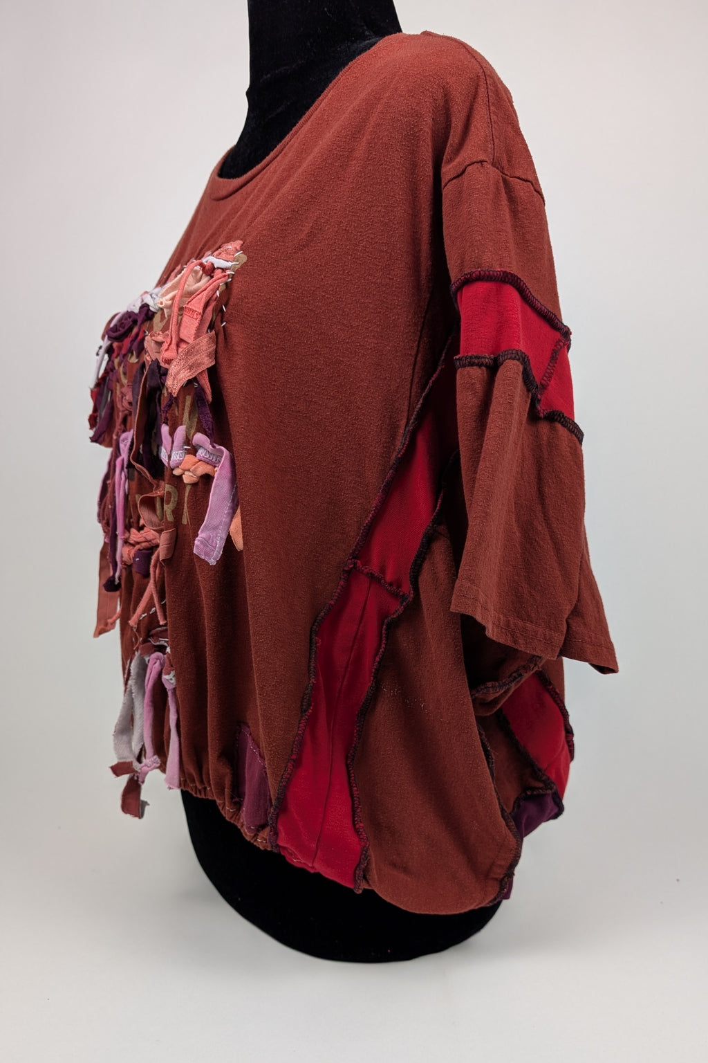 Dark Rust Woven Constance Wilde Upcycled Cropped Top