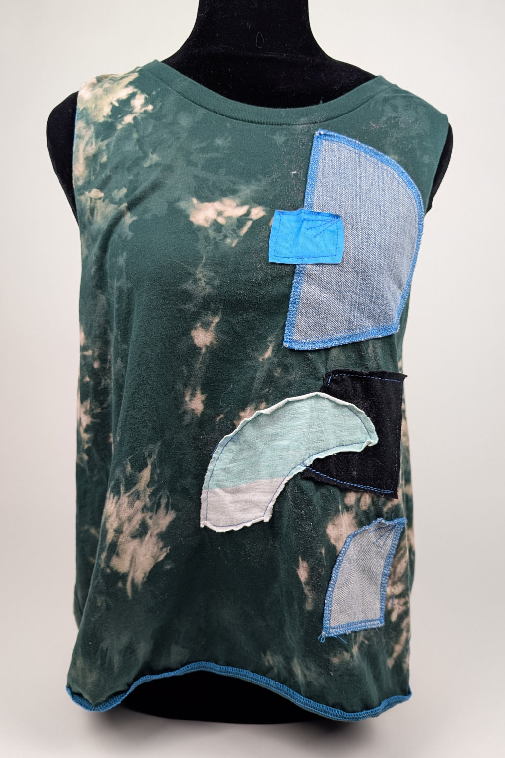 Green Patchwork Constance Wilde Upcycled Tank Top