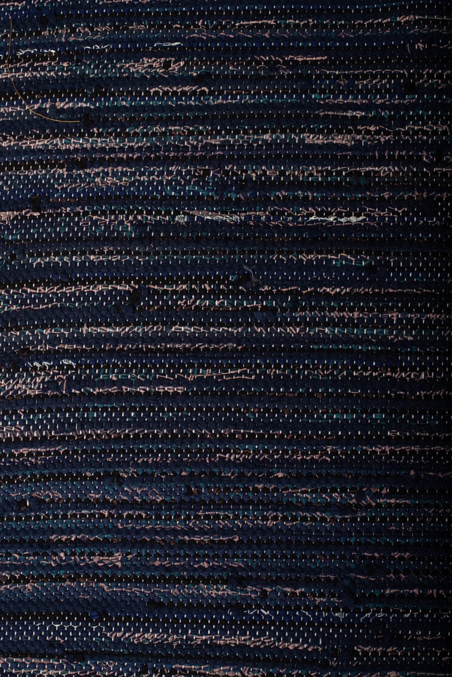 piseth handwoven rug - navy and blue tones