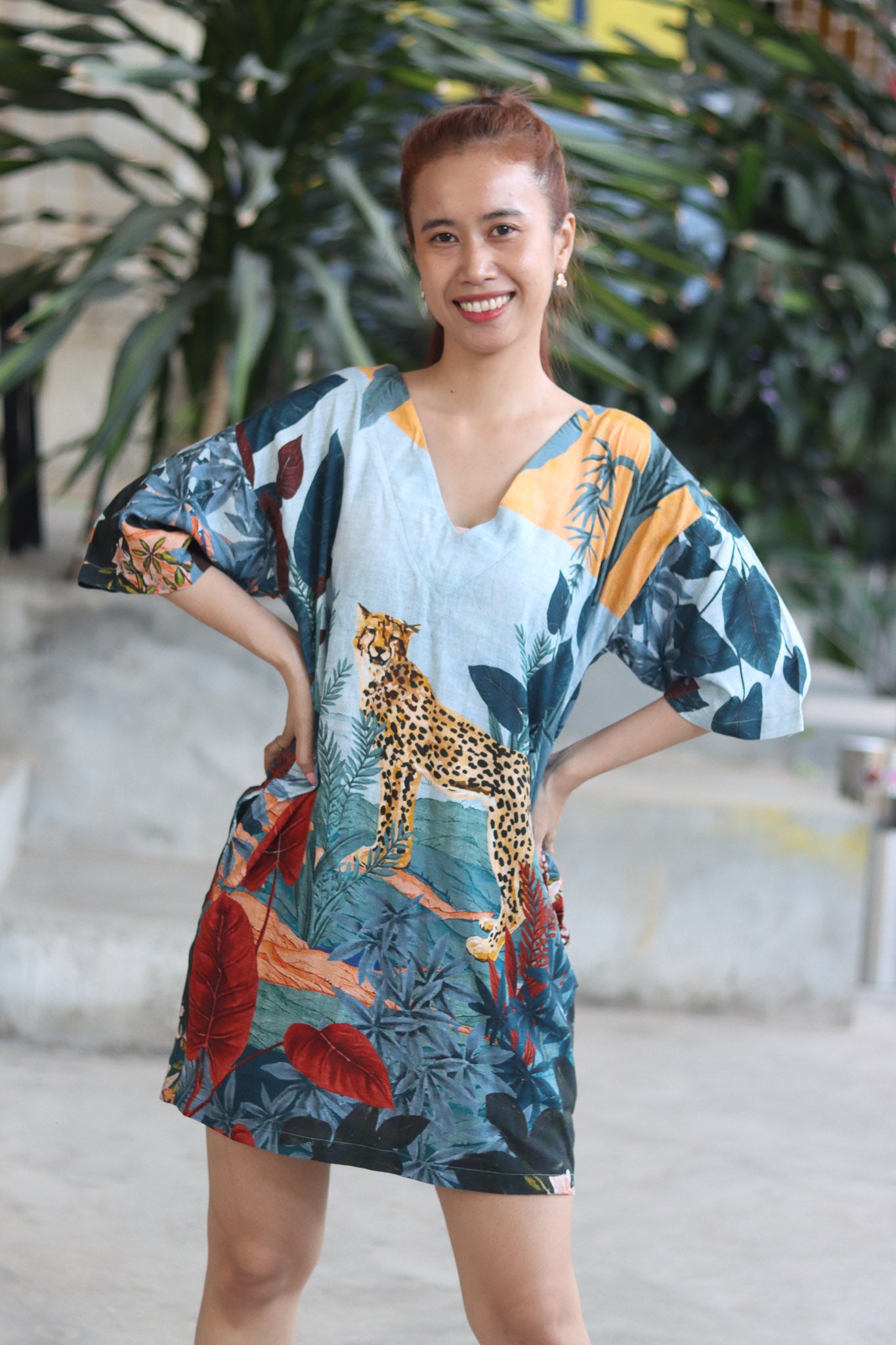 Veha Dress with Tiger Print - KaTik