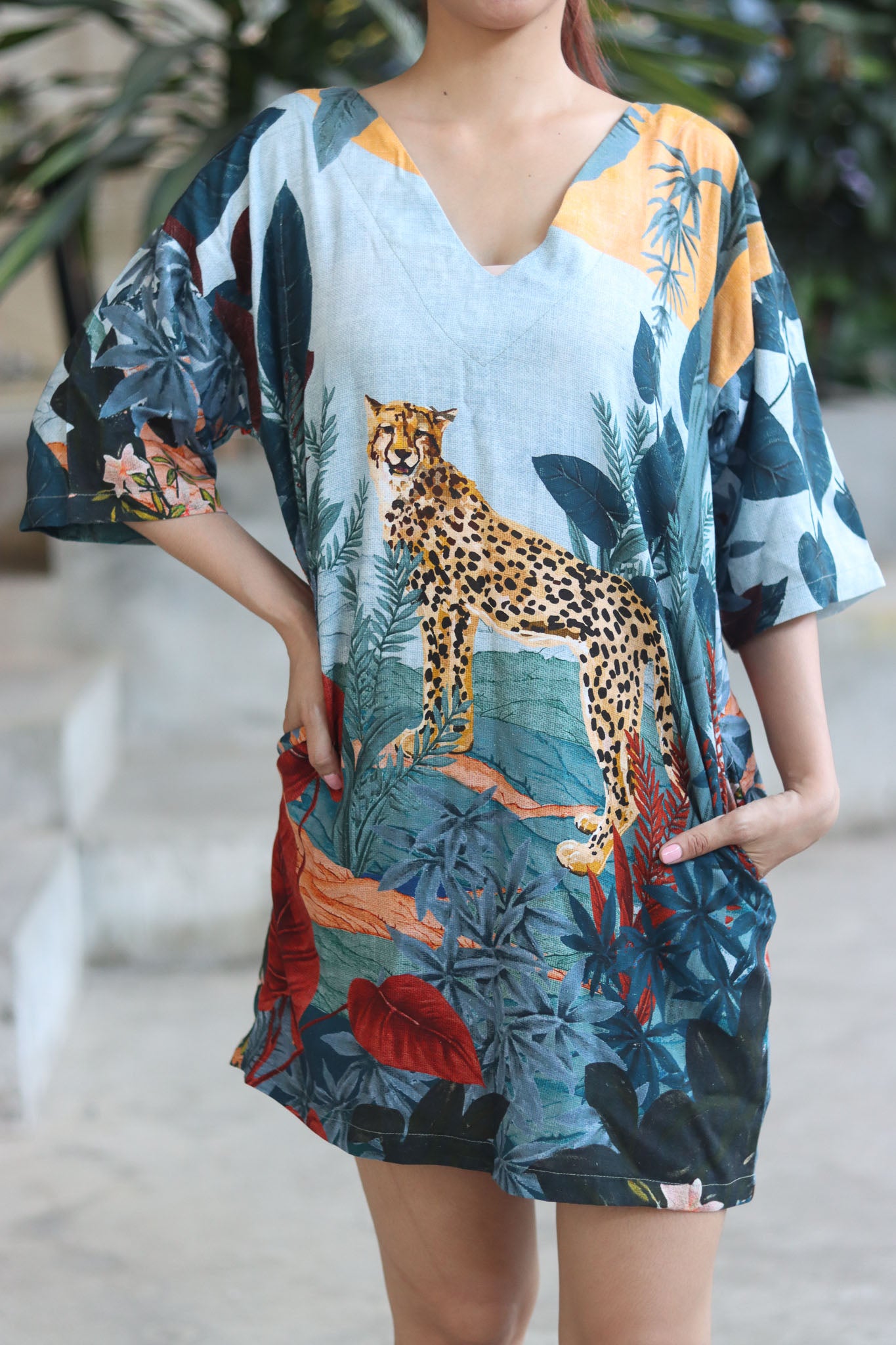 Veha Dress with Tiger Print - KaTik