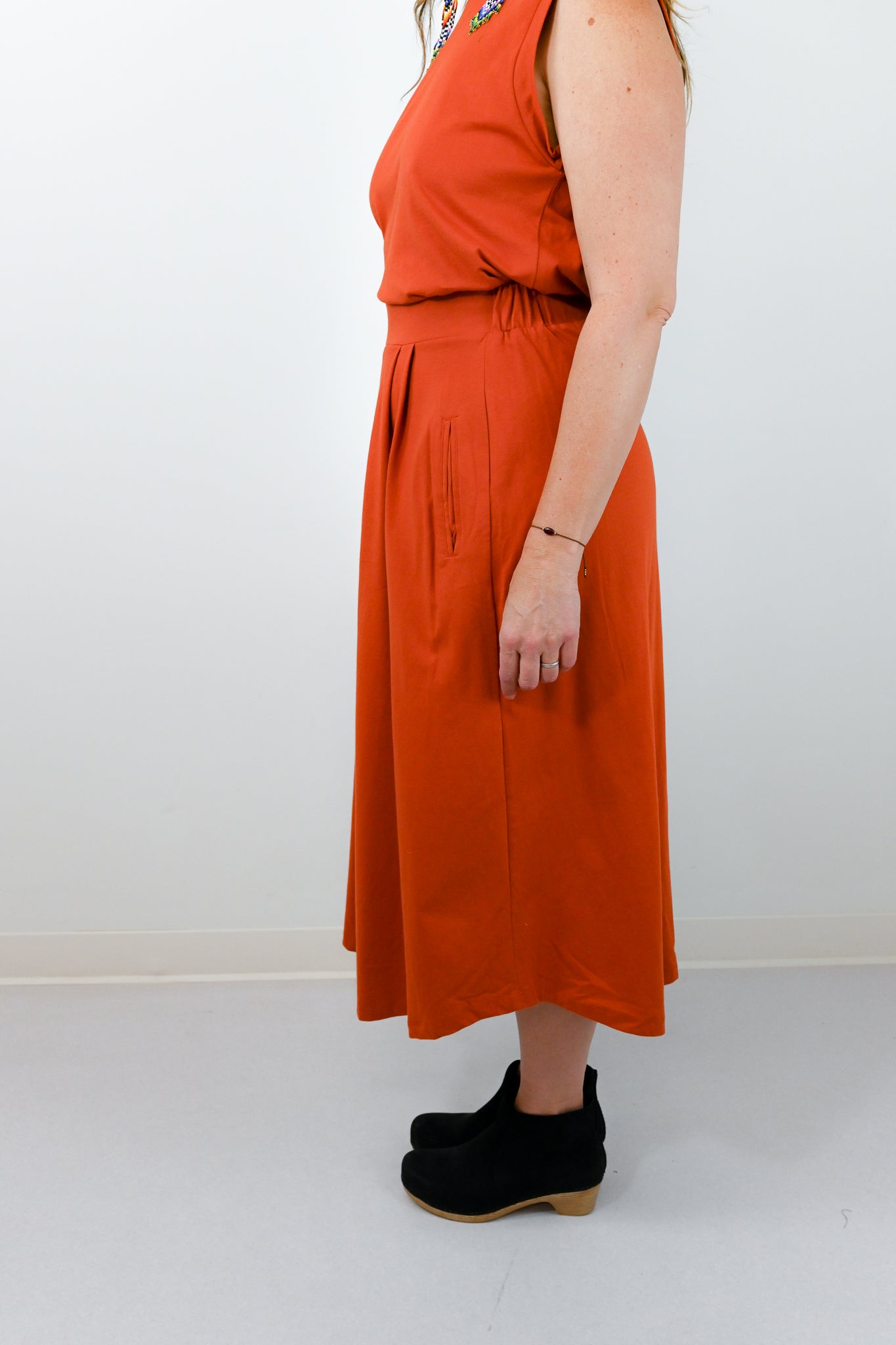 organic button down maxi skirt