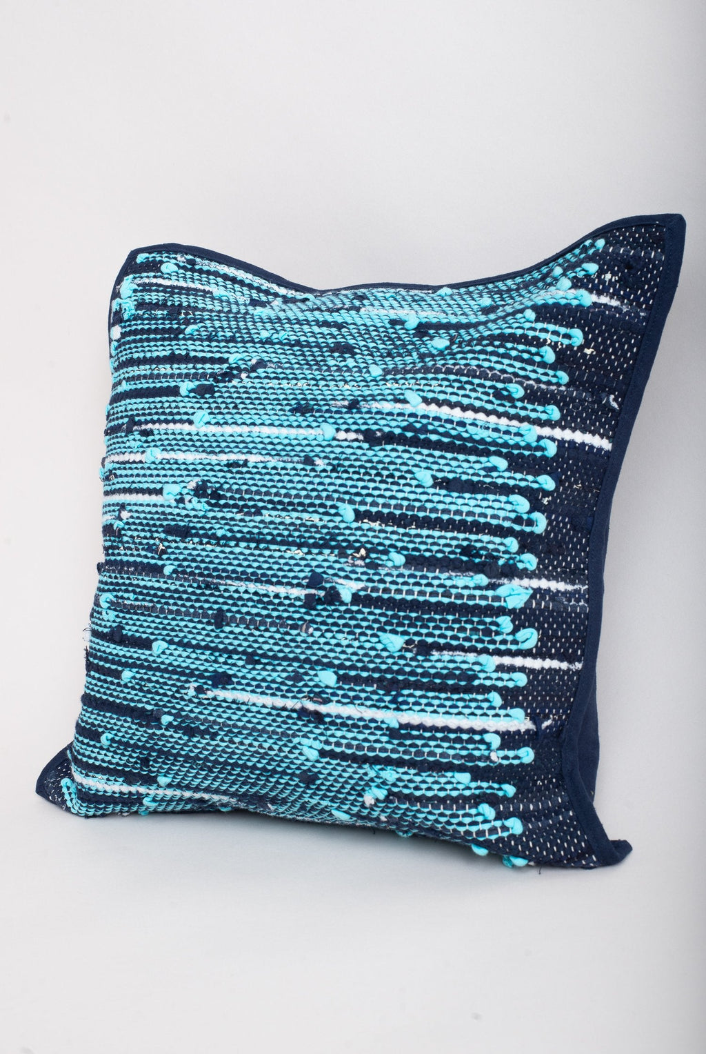 rithy handwoven pillow covers - navy and blue tones