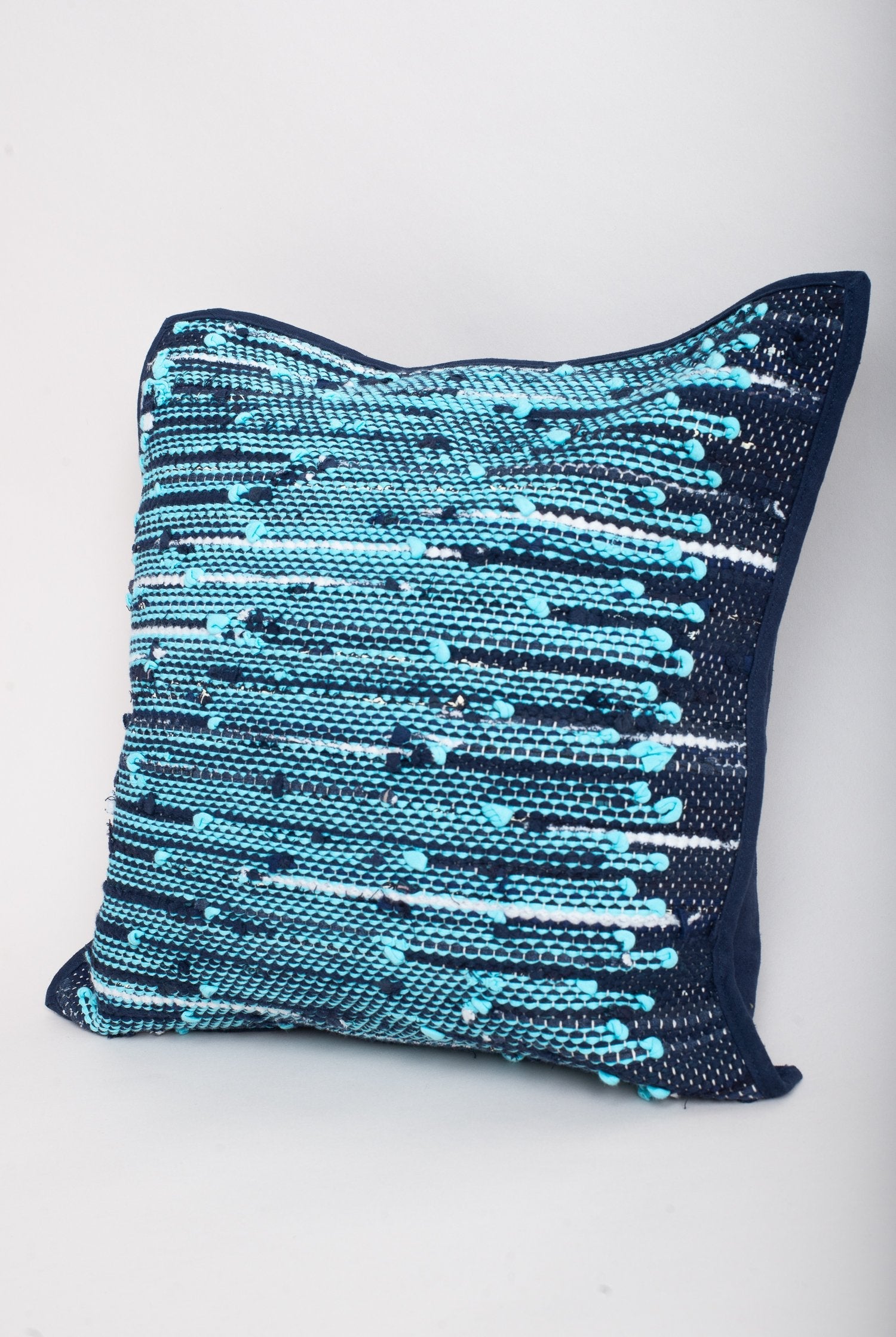 rithy handwoven pillow covers - navy and blue tones