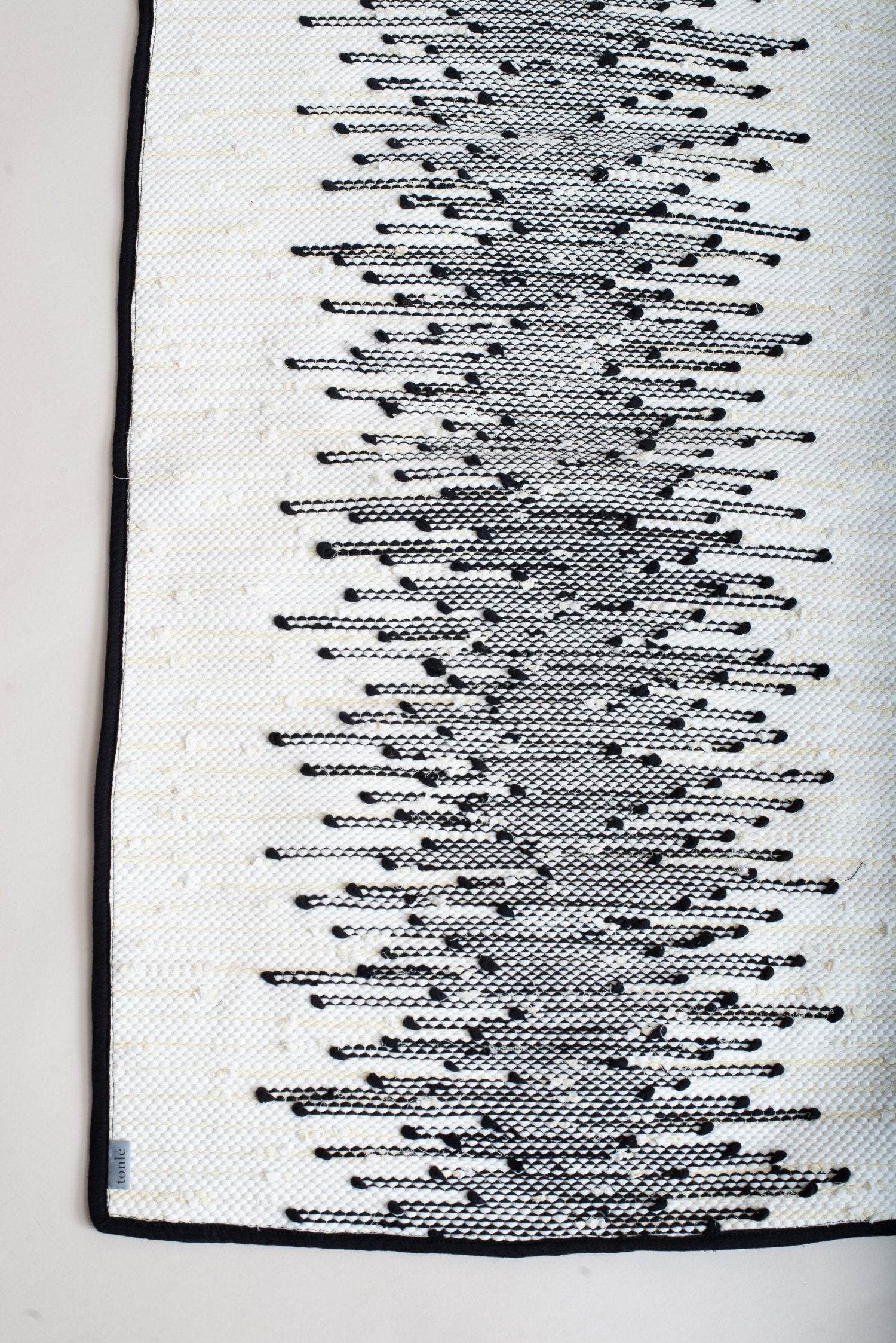 piseth handwoven rug - black and white tones