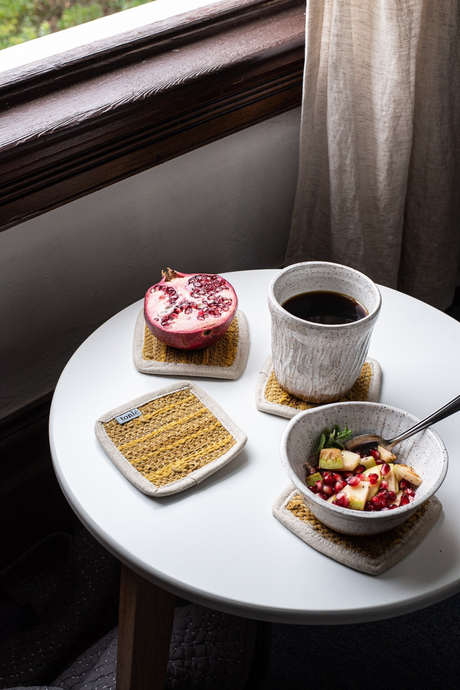 pailin handwoven coasters - small stripes - set of 4